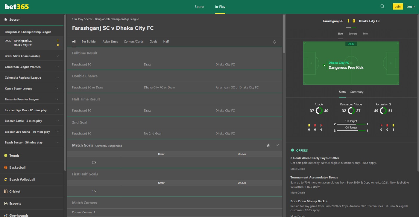 bet365 live betting line