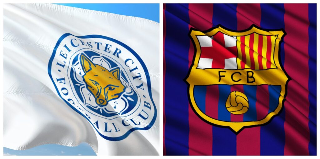 Leicester and Barcelona flags